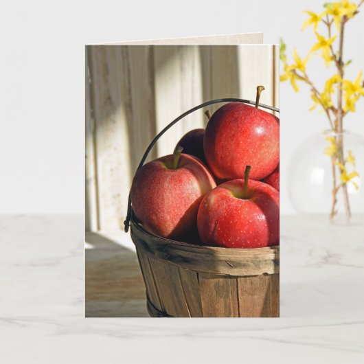 Appelen in Bushel Basket Kaart (Gele Bloem)