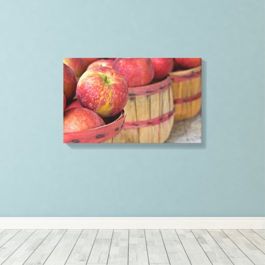 appelen in bushel manden canvas afdruk (Insitu (Houten vloer))