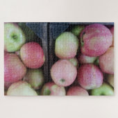 Appelen met regendruppels op de boerenmarkt legpuzzel (Horizontaal)
