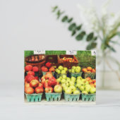 Appelen op de boerenmarkt briefkaart (Staand voorkant)