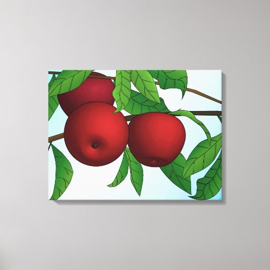 Appelen op een filiaal canvas afdruk (Voorkant)