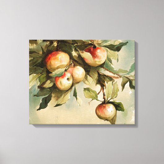 Appelen op een filiaal canvas afdruk (Voorkant)