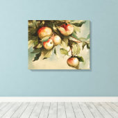 Appelen op een filiaal canvas afdruk (Insitu (Houten vloer))
