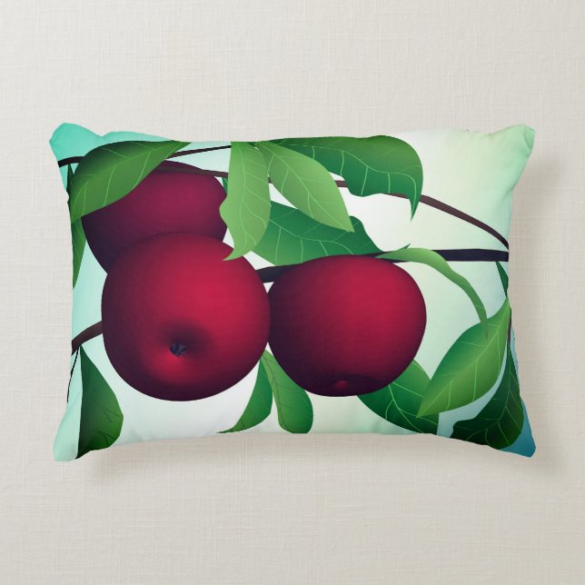 Appelen op een filiaal decoratief kussen (Voorkant)