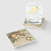 Appelen op een filiaal stenen onderzetter (Zijkant)