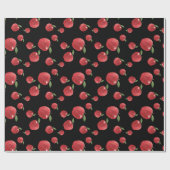 Appelen op zwarte achtergrond cadeaupapier (Vlak)