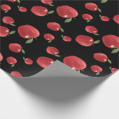 Appelen op zwarte achtergrond cadeaupapier (Hoek)