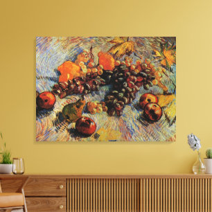 Appelen, peren, lemonen, druiven van Vincent van G Canvas Afdruk