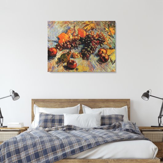 Appelen, peren, lemonen, druiven van Vincent van G Canvas Afdruk (Insitu (Slaapkamer))