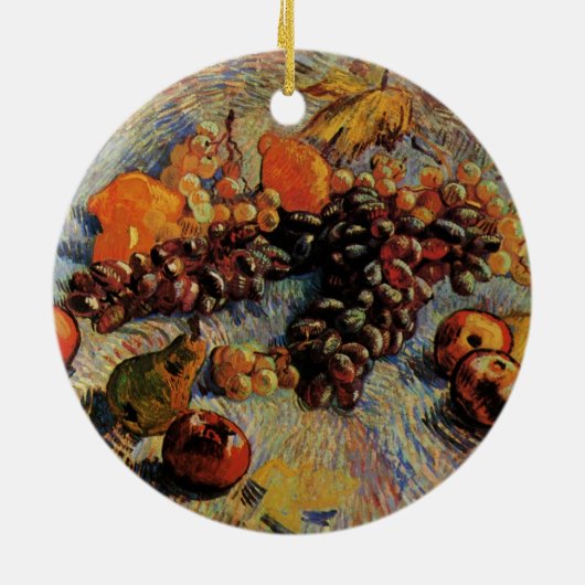 Appelen, peren, lemonen, druiven van Vincent van G Keramisch Ornament (Achterkant)