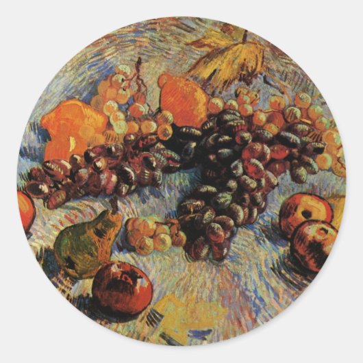 Appelen, peren, lemonen, druiven van Vincent van G Ronde Sticker (Voorkant)
