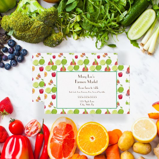 Appelen, perziken, Limes Illustratie Landbouwers Visitekaartje