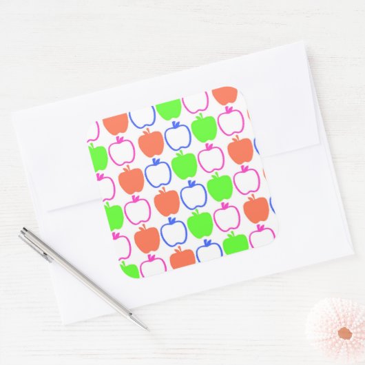 Appelen Vierkante Sticker (Envelop)