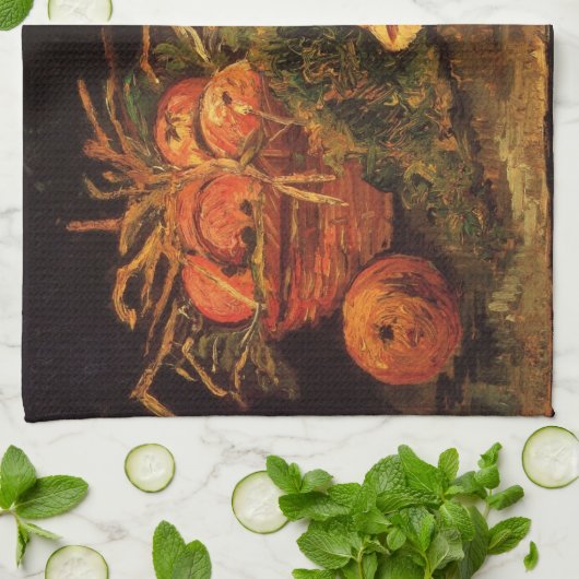 Appelen, vlees en een rol van Vincent van Gogh Theedoek (Gevouwen)