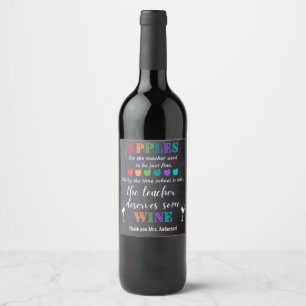 Appelen voor het etiket van de fles voor leerkrach