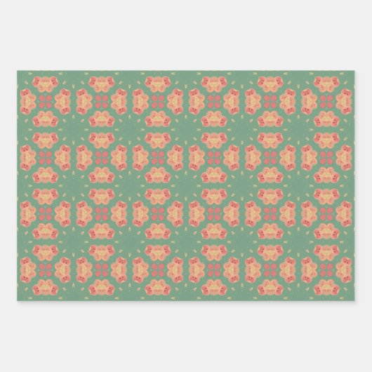 Appelfruit Abstract geometrisch patroon 1 Inpakpapier Vel (Voorkant 3)