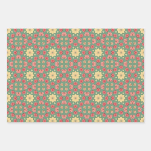 Appelfruit Abstract  geometrisch patroon 1 Inpakpapier Vel (Voorkant)