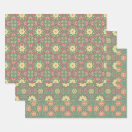 Appelfruit Abstract  geometrisch patroon 1 Inpakpapier Vel