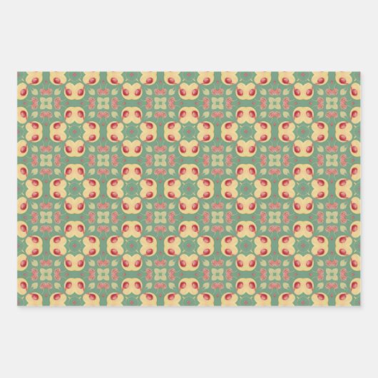 Appelfruit Abstract geometrisch patroon 3 Inpakpapier Vel (Voorkant 3)