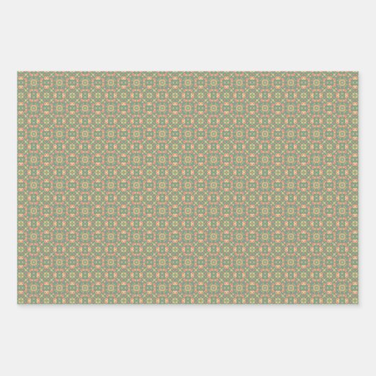 Appelfruit Abstract  geometrisch patroon 3 Inpakpapier Vel (Voorkant 2)