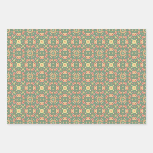 Appelfruit Abstract geometrisch patroon 3 Inpakpapier Vel (Voorkant)