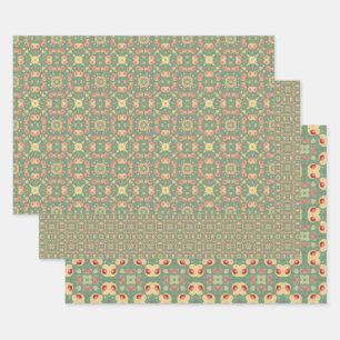 Appelfruit Abstract  geometrisch patroon 3 Inpakpapier Vel