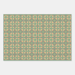 Appelfruit Abstract geometrisch patroon 6 Inpakpapier Vel