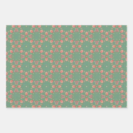 Appelfruit Abstract  geometrisch patroon 7 Inpakpapier Vel (Voorkant 3)