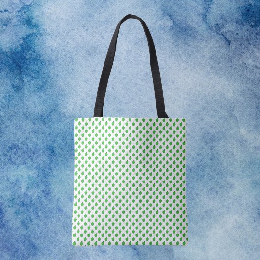 Appelfruit groen patroon tote bag