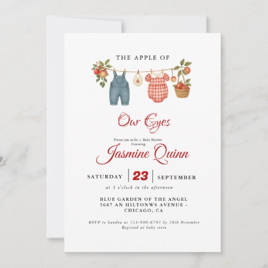 Appelfruit Herfst baby shower Baby bestrooien Kaart (Voorkant)