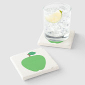 appelfruitgroen stenen onderzetter (Zijkant)