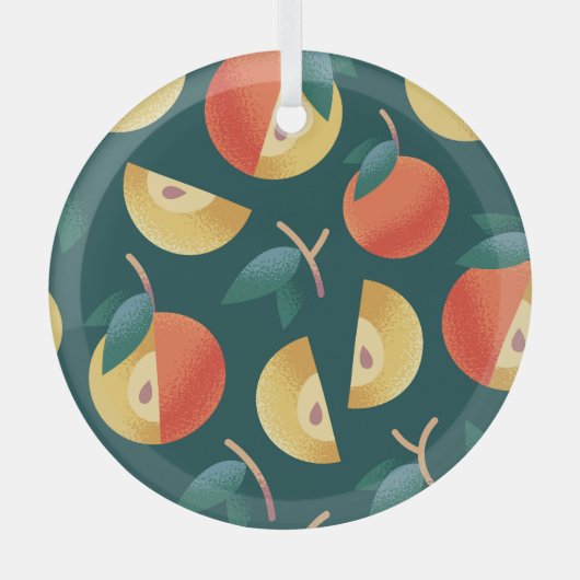 Appelgenot: donkergroen naadloos. glas ornament (Voorkant)