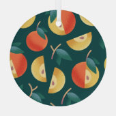 Appelgenot: donkergroen naadloos. glas ornament (Achterkant)