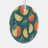 Appelgenot: donkergroen naadloos. glas ornament (Voorkant Rechts)