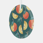 Appelgenot: donkergroen naadloos. glas ornament (Voorkant links)
