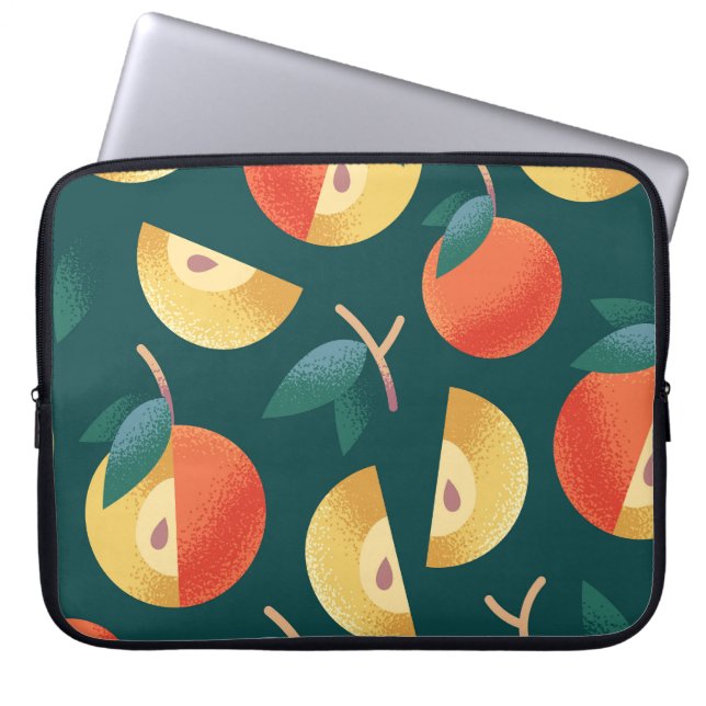 Appelgenot: donkergroen naadloos. laptop sleeve (Voorkant)