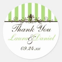 Appelgroen, bruin, wit bruiloft gunst Sticker