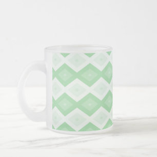 Appelgroen diamant patroon matglas koffiemok