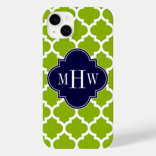 Appelgroen Gewicht Marokkaans #5 Navy 3 Initiële M Case-Mate iPhone Case (Achterkant)