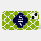 Appelgroen Gewicht Marokkaans #5 Navy 3 Initiële M Case-Mate iPhone Case (Achterkant (horizontaal))