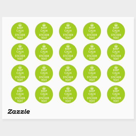 Appelgroen Houd Kalme Stickers | personaliseerbaar (Vel)