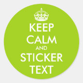 Appelgroen Houd Kalme Stickers | personaliseerbaar (Voorkant)