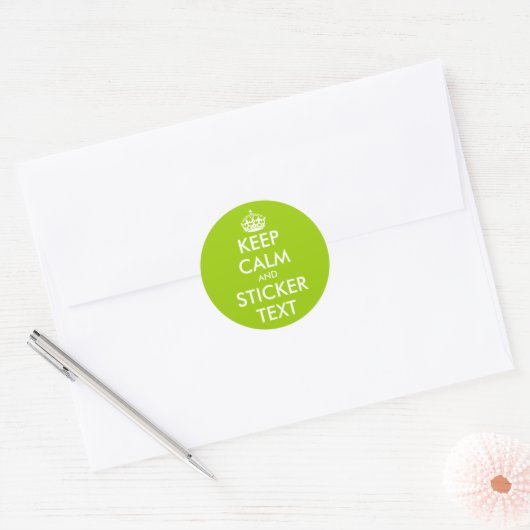 Appelgroen Houd Kalme Stickers | personaliseerbaar (Envelop)