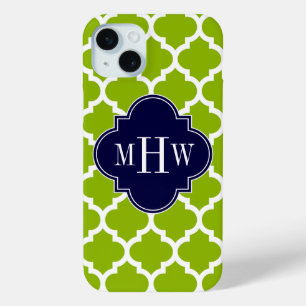 Appelgroen Wt Marokkaans #5 Navy 3 Initiele Monogr iPhone 15 Mini Hoesje