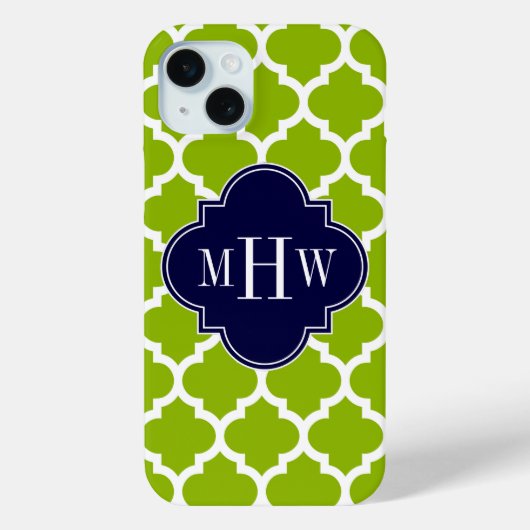 Appelgroen Wt Marokkaans #5 Navy 3 Initiele Monogr Case-Mate iPhone Case (Achterkant)