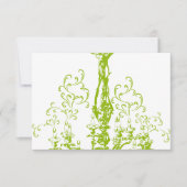 Appelgroene antieke kroonluchter trouwreactie RSVP kaartje (Voorkant)