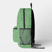 Appelgroene Fractale Monogram Wit Cirkel Bedrukte Rugzak (Rechts)