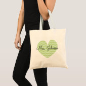Appelgroene hart chevron tas voor leraren (Voorkant (product))