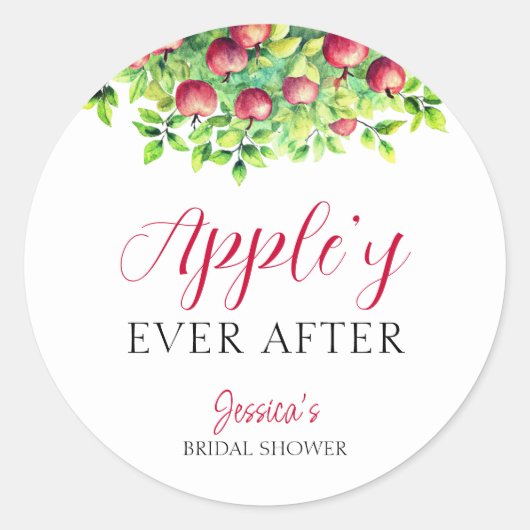 Appelig Einde Appel Bruiloft Feest Ronde Sticker (Voorkant)