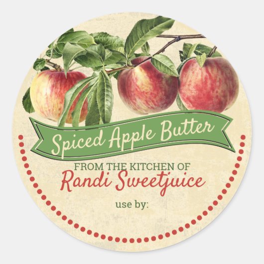  appeljam bewaart huisconservenlabel ronde sticker (Voorkant)